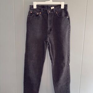 Vtg Levi's 521 jeans‎ women's 12 USA made 90s mom black tapered high rise denim